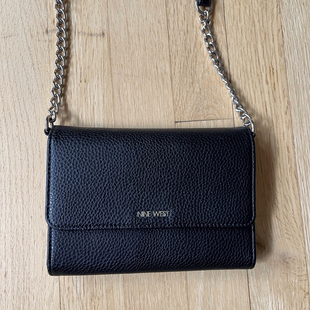 Nine West Black Textured Crossbody Bag